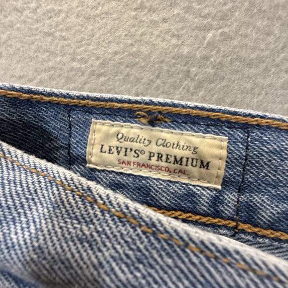 Levis Premium Jeans Women 26 Ribcage Wide Leg High Rise Light Wash 100% Cotton - Picture 9 of 13